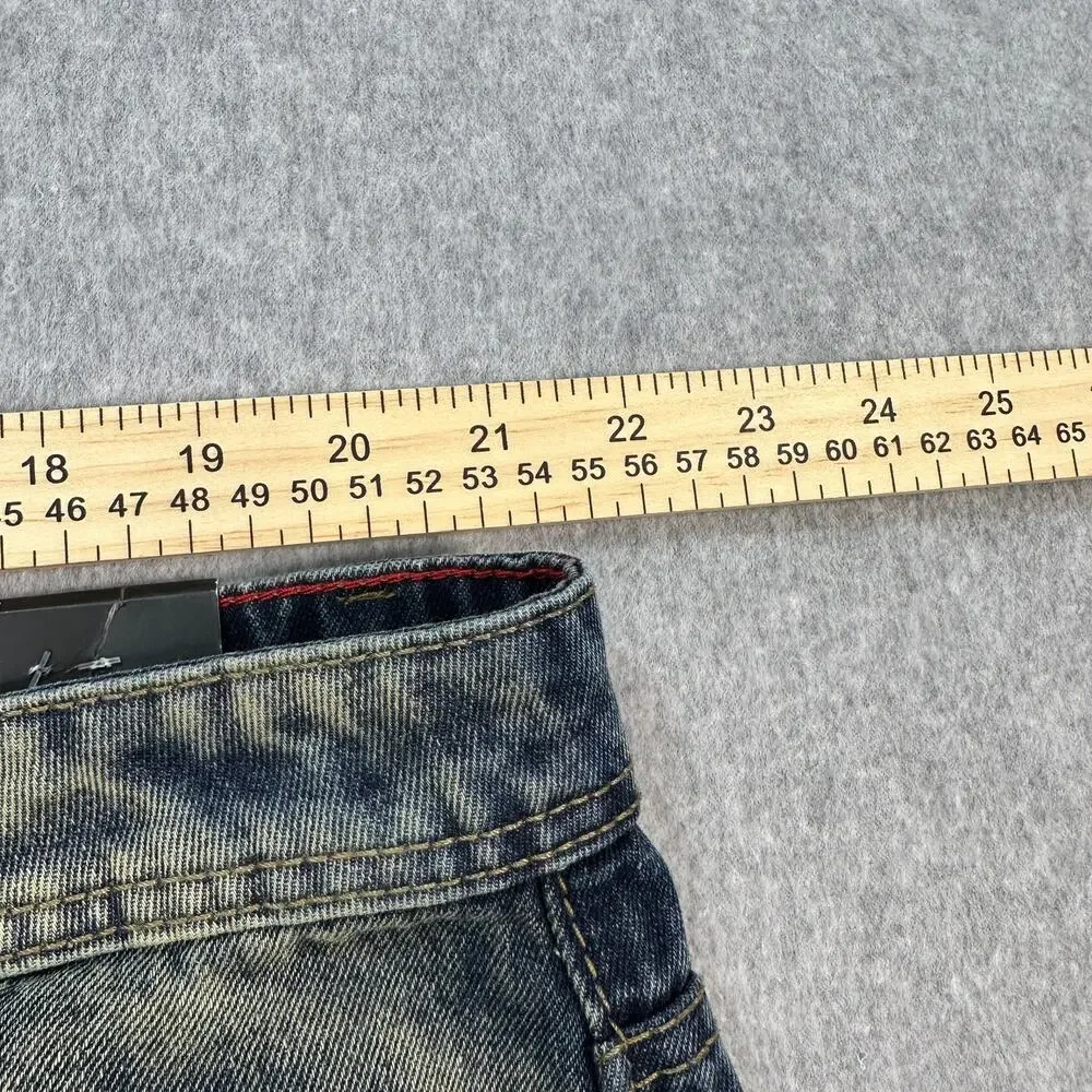 Switch Remarkable Slim Straight Jeans Mens 42/32 Denim Distressed Stonewashed
